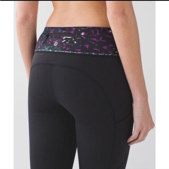 Lululemon Speed Tight IV Brushed Full Length Ruched Leggings Black Shadow Wrap 8 - Picture 3 of 14
